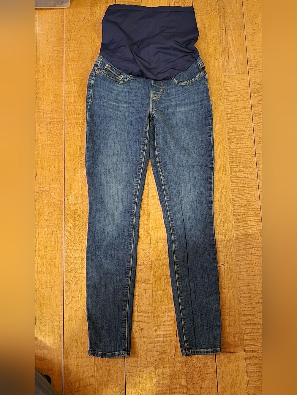 Maternity Dark Blue Stretch Denim Jeans - Comfortable Pregnancy Fit